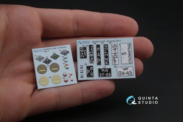 Quinta Studio QD35015 GAZ-AA/AAA family 3D-Printed &amp; coloured Interior on decal paper (for all kit) 1/35