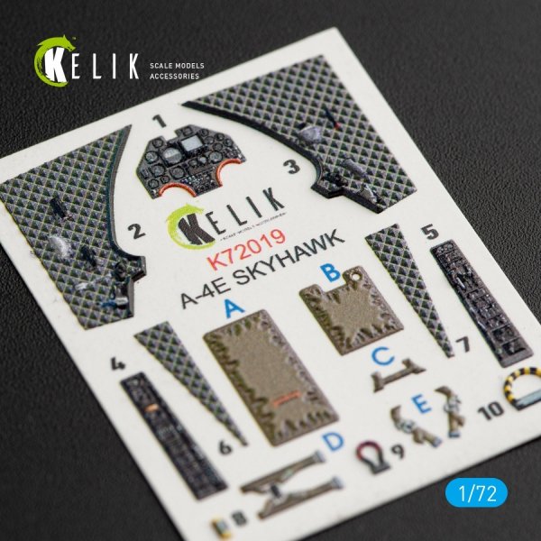 KELIK K72019 A-4E &quot;SKYHAWK&quot; INTERIOR 3D DECALS FOR FUJIMI/HOBBY 2000 KIT 1/72