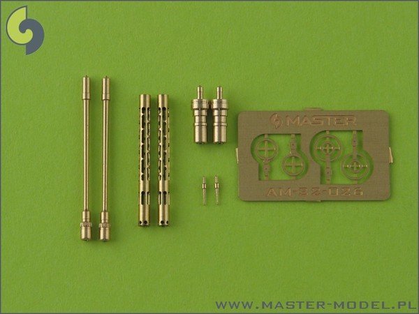 Master AM-32-026 German aircraft machine gun MG 81and MG 81Z - turned barrels and etched sights (2pcs) (1:32)