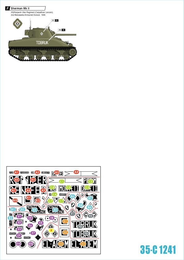 Star Decals 35-C1241 Polish Tanks in Italy 1943-45 # 2 1/35