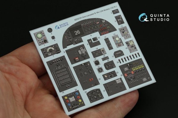 Quinta Studio QD32151 Avro Lancaster B. Mk.I 3D-Printed &amp; coloured Interior on decal paper (HK Model) 1/32