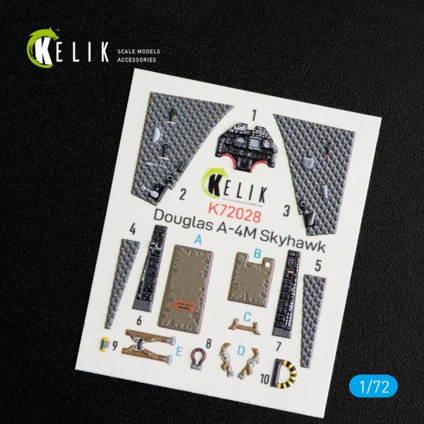 KELIK K72028 A-4M &quot;SKYHAWK&quot; INTERIOR 3D DECALS FOR FUJIMI/HOBBY 2000 KIT 1/72