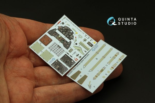 Quinta Studio QD32177 Bf 109E3/4 3D-Printed coloured Interior on decal paper (Trumpeter) 1/32
