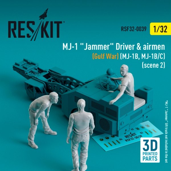 RESKIT RSF32-0039 MJ-1 Jammer&quot;Driver airmens (Gulf War) (MJ-1B, MJ-1B/C) (scene 2) (3 pcs) (3D Printed) 1/32