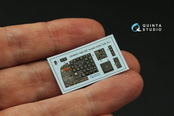 Quinta Studio QD48501 A-26C Invader 3D-Printed &amp; coloured Interior on decal paper (ICM) 1/48