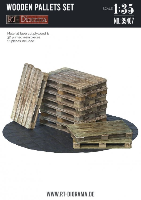 RT-Diorama 35407 Wooden Pallets Set - 10 pcs