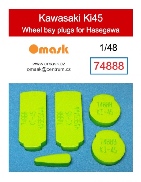 Omask 74888 Kawasaki Ki45 wheel bay plugs (for Hasegawa) 1/48