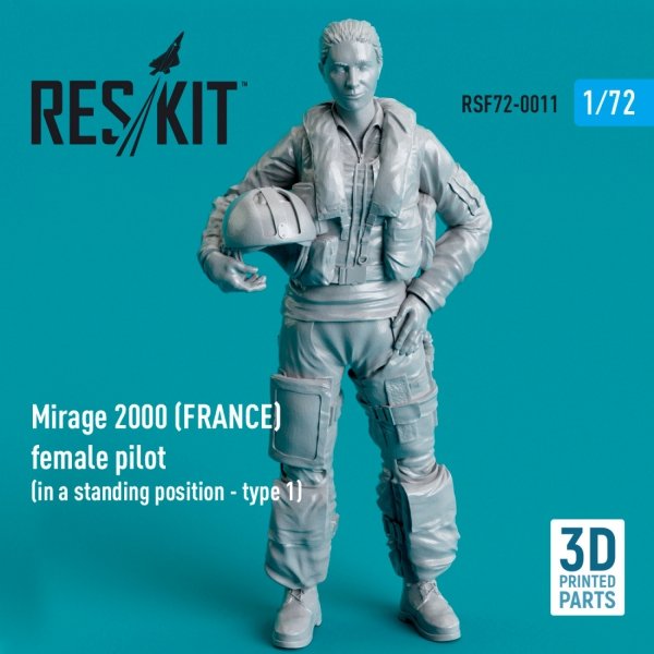 RESKIT RSF72-0011 MIRAGE 2000 (FRANCE) FEMALE PILOT (IN A STANDING POSITION - TYPE 1) (3D PRINTED) 1/72