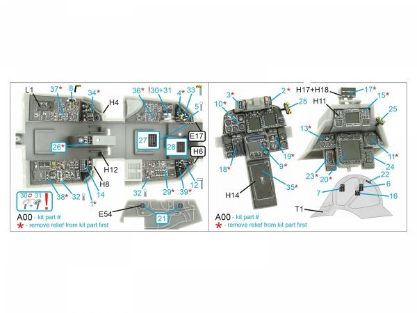 Quinta Studio QDS-48405 F-14D 3D-Printed &amp; coloured Interior on decal paper (Hobby Boss) (Small version) 1/48