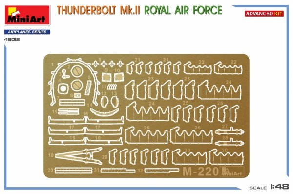 MiniArt 48012 THUNDERBOLT Mk.II. ROYAL AIR FORCE. ADVANCED KIT 1/48