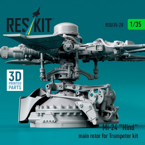 RESKIT RSU35-0020 Mi-24 &quot;Hind&quot; main rotor for Trumpeter kit (3D Printed) 1/35