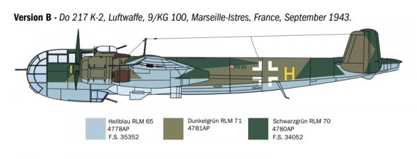 Italeri 1488 DO 217 K-1/K-2 with FRITZ X 1/72