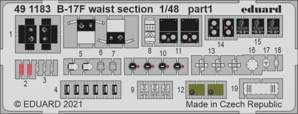 Eduard 491183 B-17F waist section HKM 1/48