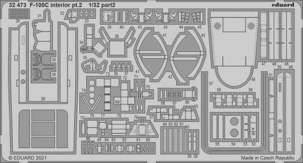 Eduard 32473 F-100C interior pt.2 TRUMPETER 1/32 