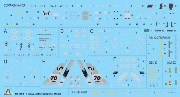 Italeri 1464 F-35A LIGHTNING II CTOL version (Beast Mode) 1/72