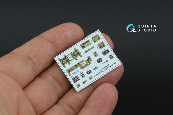 Quinta Studio QD48468 A6M2 Zero (Mitsubishi Prod.) 3D-Printed coloured Interior on decal paper (Academy) 1/48