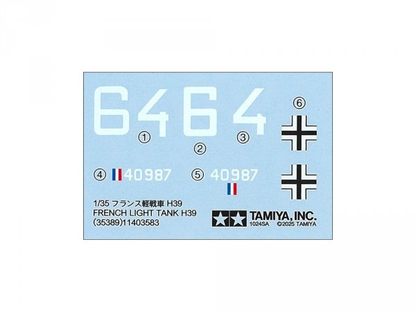 Tamiya 35389 French Light Tank H39 Pz.Kpfw.38H 735(f) 1/35