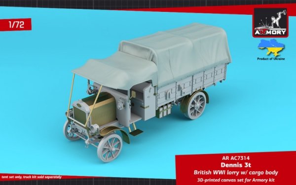Armory Models AC7314 Dennis 3t British WWI Lorry - canvas tents 1/72
