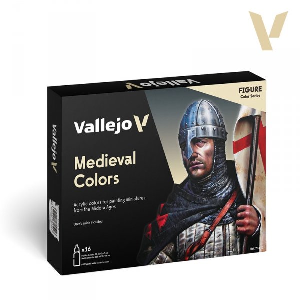 Vallejo 70142 Medieval Colors - Figure Color Series - Model Color Set 16x 18ml