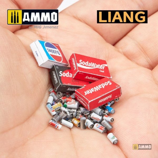 Liang 0412 3D-Print Model Soda Cans + Cardboard Boxes 2000s-2020s 1/35