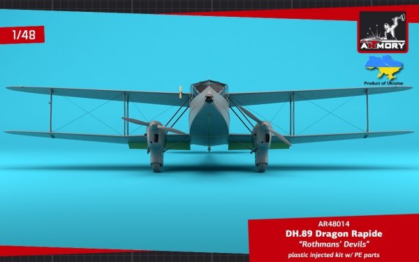 Armory Models 48014 DH.89 Dragon Rapide, Short-Haul Airliner / Multipurpose Aircraft, “Rothmans' Devils” liveries 1/48