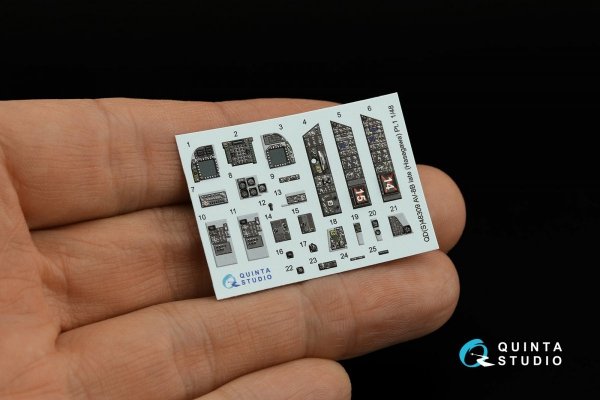 Quinta Studio QDS-48309 AV-8B Late 3D-Printed &amp; coloured Interior on decal paper (Hasegawa) (Small version) 1/48