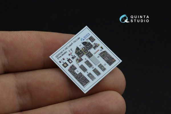 Quinta Studio QD72187 F-15C Late/J Late 3D-Printed &amp; coloured Interior on decal paper (Fine Molds) 1/72