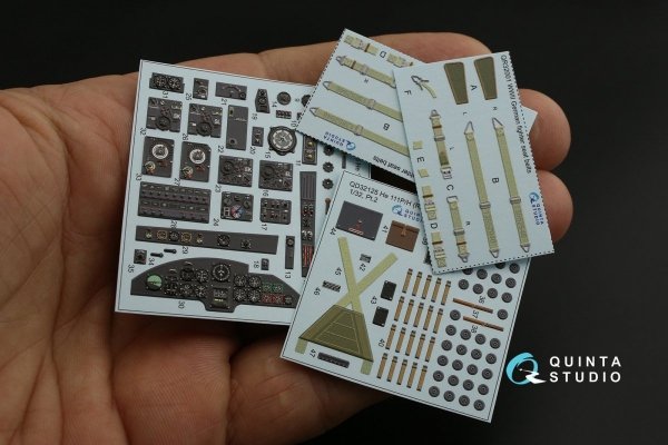 Quinta Studio QD32125 He 111 P/H 3D-Printed &amp; coloured Interior on decal paper (Revell/ProModeler) 1/32