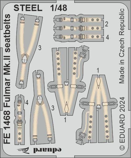 Eduard FE1468 Fulmar Mk. II seatbelts STEEL TRUMPETER 1/48