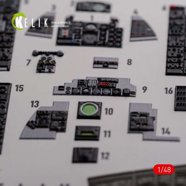 KELIK K48089 F-4J &quot;Phantom II&quot; interior 3D decals for Academy kit 1/48
