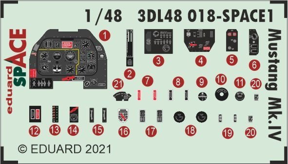 Eduard 3DL48018 Mustang Mk.IV SPACE EDUARD 1/48