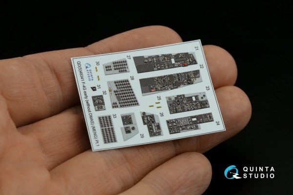 Quinta Studio QD+48341 F-4G early 3D-Printed &amp; coloured Interior on decal paper (Meng) (with 3D-printed resin parts) 1/48