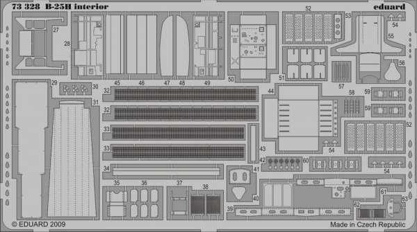 Eduard 73328 B-25H interior S. A. 1/72 HASEGAWA