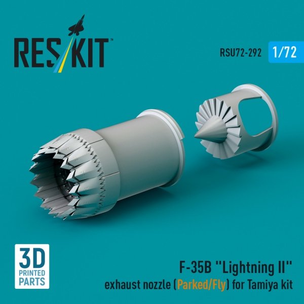 RESKIT RSU72-0292 F-35B "Lightning II" exhaust nozzle (Parked/Fly) for Tamiya kit (3D printed) (1/72)