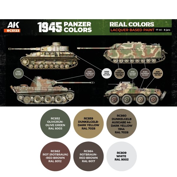 AK Interactive RCS123 1945 Panzer Colors 6x17ml