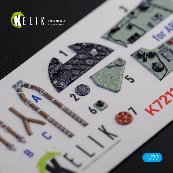 KELIK K72115 Sea Hurricane Mk I interior 3D decals for Arma Hobby kit 1/72