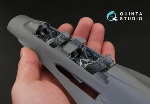 Quinta Studio QD32023 F-16D 3D-Printed &amp; coloured Interior on decal paper (for Academy kit) 1/32
