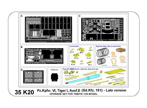 Aber 35K20 Pz.Kpfw. VI Ausf.E (Sd.Kfz.181) Tiger I – Late version (1:35)
