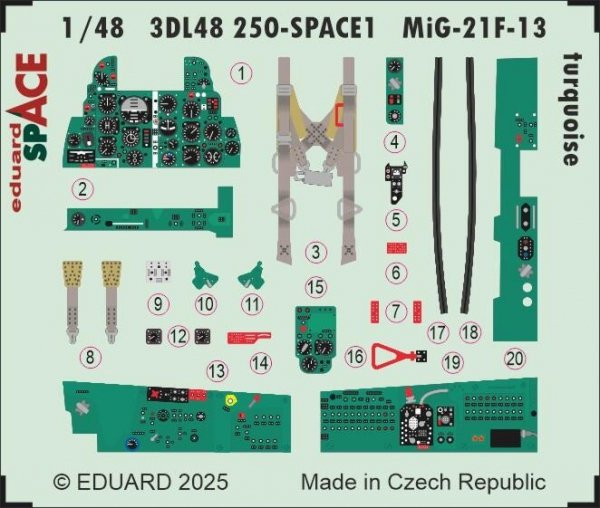 Eduard 3DL48250 MiG-21F-13 turquoise SPACE Eduard 1/48