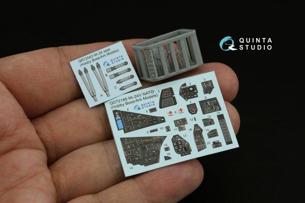 Quinta Studio QD+72185 Mi-24V NATO 3D-Printed &amp; coloured Interior on decal paper (Hobby Boss/ARK Models) (with 3D-printed resin parts) 1/72