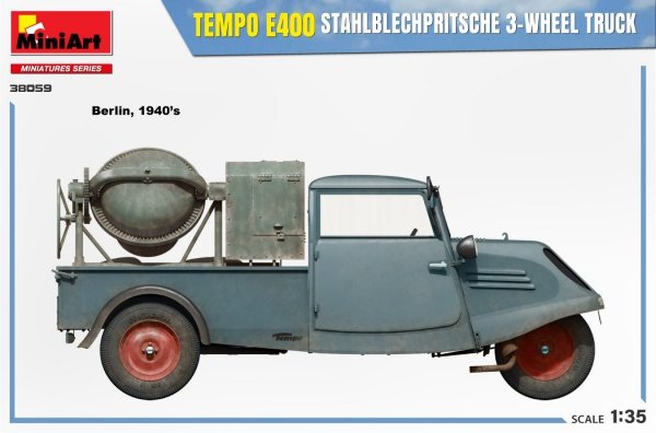 MiniArt 38059 TEMPO E400 STAHLBLECHPRITSCHE 3-WHEEL TRUCK 1/35