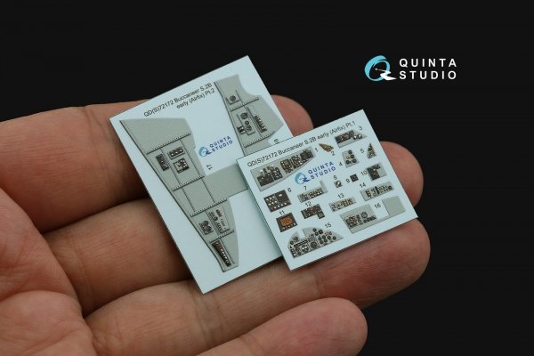 Quinta Studio QDS-72172 Blackburn Buccanneer S.2B Early 3D-Printed &amp; coloured Interior on decal paper (Airfix) (small version) 1/72