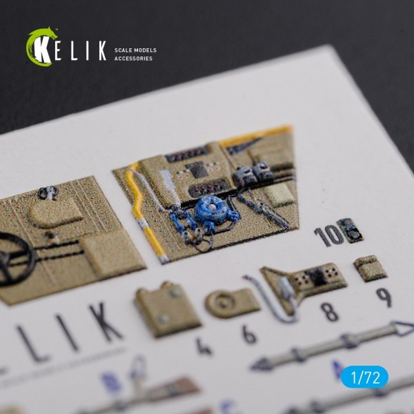 KELIK K72122 BF109-F2/F4 reconnaissance interior 3D decals for Fine Molds kit 1/72