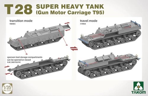 Takom 2209 T28 SUPER HEAVY TANK (Gun Motor Carriage T95) 1/35