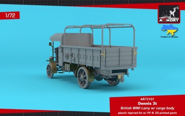 Armory Models 72101 Dennis 3t Lorry, British WWI lorry w/ flatbed cargo body 1/72