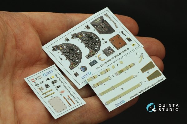 Quinta Studio QD32163 Bf 109G-2/4 3D-Printed &amp; coloured Interior on decal paper (Revell) 1/32