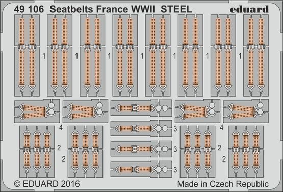 Eduard BIG49342 Seatbelts WWII Allied AF STEEL 1/48