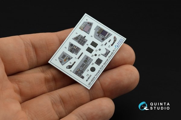 Quinta Studio QDS+48204 Tornado ECR German 3D-Printed &amp; coloured Interior on decal paper (Revell) (small version) (with 3D-printed resin parts) 1/48
