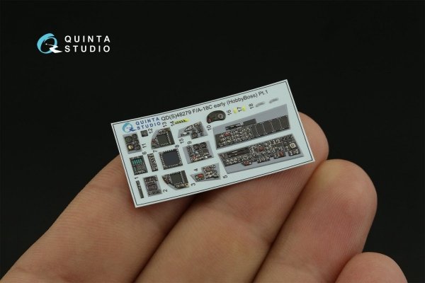 Quinta Studio QDS-48279 F/A-18C early 3D-Printed &amp; coloured Interior on decal paper (HobbyBoss)(Small version) 1/48