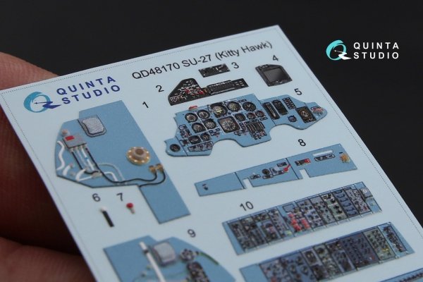 Quinta Studio QD48170 Su-27 3D-Printed coloured Interior on decal paper (for KittyHawk kit) 1/48